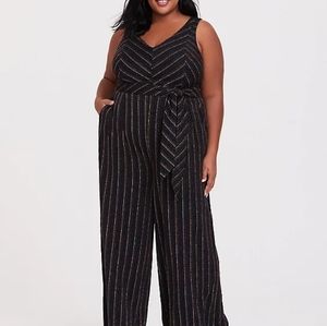 Torrid - Rainbow 🌈  stripe glitter jumpsuit